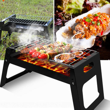 Portable Folding BBQ Grill with Carbon Tray – Easy Clean Outdoor Barbecue for Camping, Tailgating & Backyard Parties