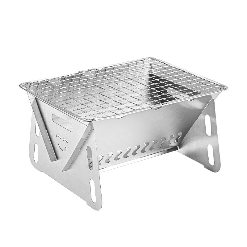 Portable Card-Type Stainless Steel Folding BBQ Grill