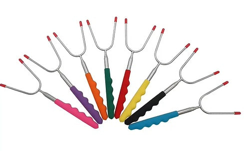 25–85cm Telescopic BBQ Roasting Fork – Korean Style Skewer with Oxford Fabric Bag