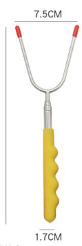 25–85cm Telescopic BBQ Roasting Fork – Korean Style Skewer with Oxford Fabric Bag