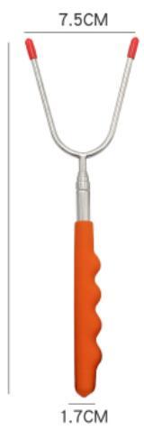 25–85cm Telescopic BBQ Roasting Fork – Korean Style Skewer with Oxford Fabric Bag