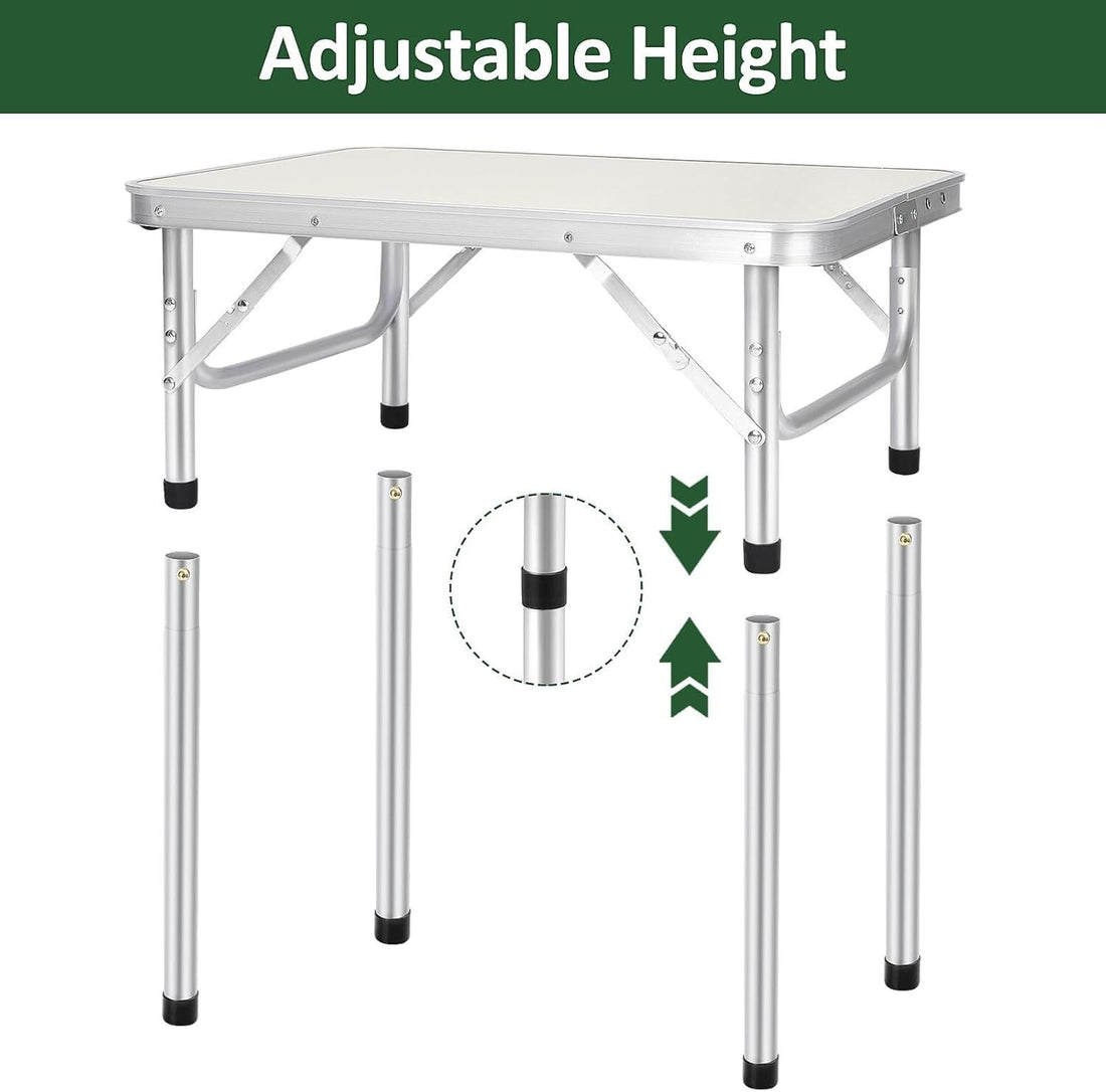 NEW FOLDING CAMPING TABLE ALUMINIUM PICNIC PORTABLE ADJUSTABLE PARTY BBQ OUTDOOR