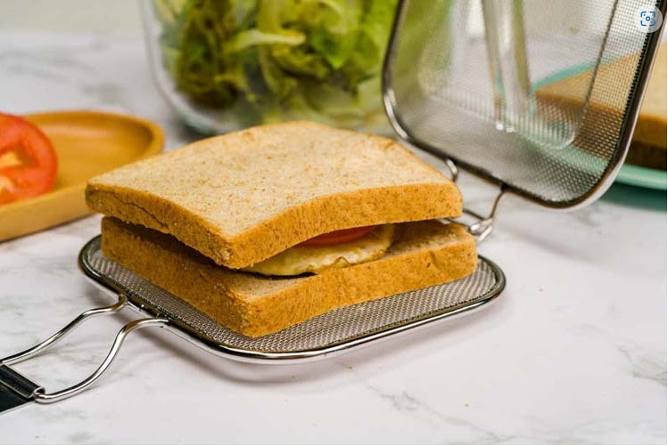  Square Stainless Steel Sandwich BBQ Grill Net for Outdoor Cooking
