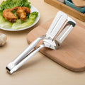 304 Stainless Steel Steak Clamp – Heavy-Duty Food Tongs for BBQ, Bread, Meat, Pancakes & Kitchen Cooking
