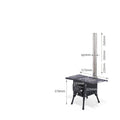 Portable Black Stainless Steel Outdoor Wood Charcoal Stove