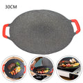 Portable Korean BBQ Grill Plate – Non-Stick Round Maifan Stone Baking Pan (30–36cm)