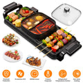 2-in-1 Electric Hot Pot with Smokeless Korean BBQ Grill – 2800W Non-Stick Shabu Shabu Combo with Independent Temperature Control