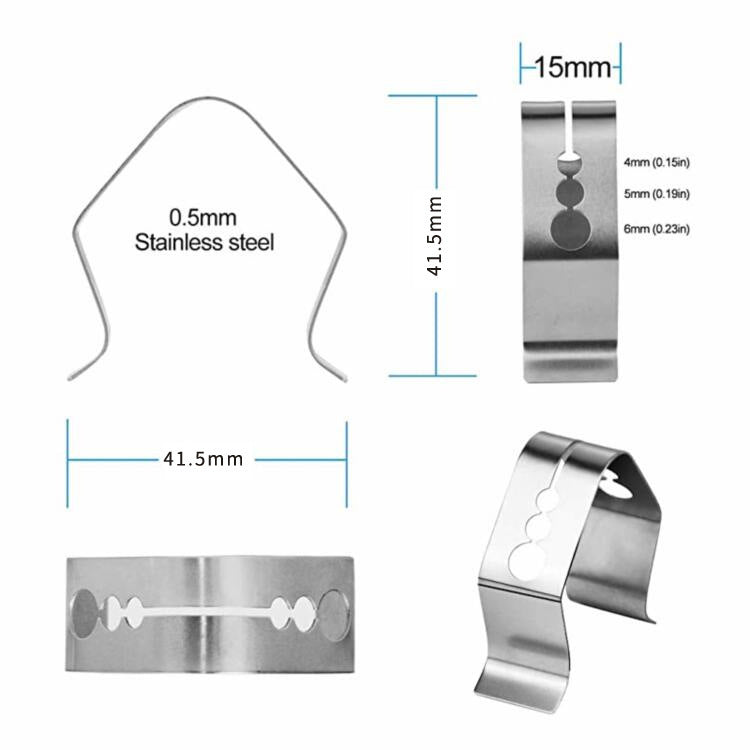 Stainless Steel Grill Thermometer Probe Clip (1–6 Pieces)
