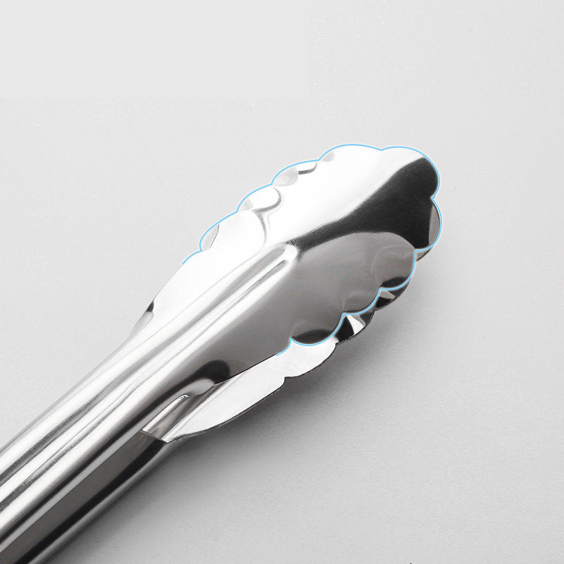 Plum-Shaped Stainless Steel BBQ Steak Tongs – Mirror Polished Food Clamp
