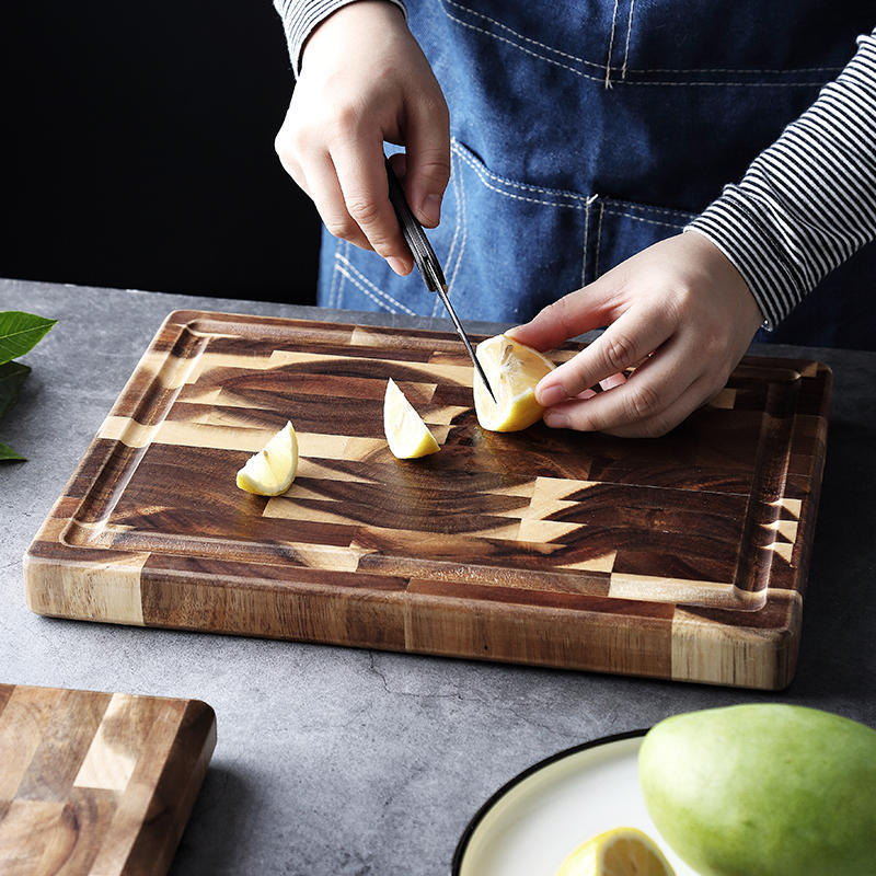 Premium Kitchen Household Parquet Solid Wood Cutting Board
