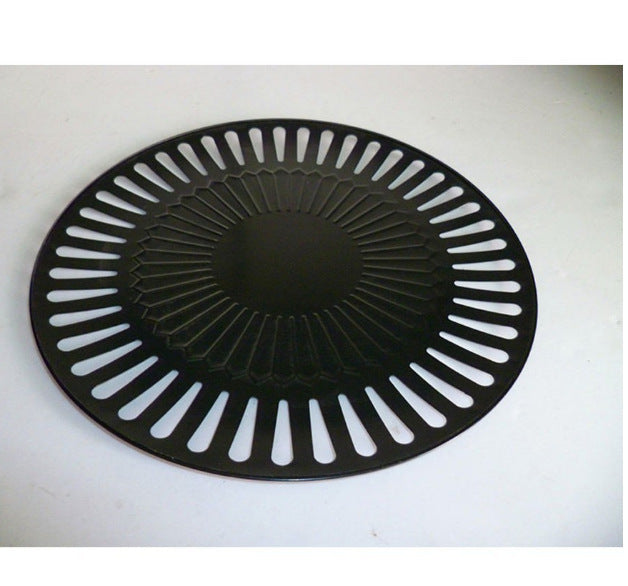 Durable Stainless Steel Non-Stick Barbecue Tray – 32cm Grill Plate for Outdoor Cooking.
