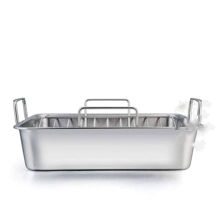  Premium Stainless Steel Baking Tray and Grill Set – 3-Piece Square Outdoor BBQ & Home Baking Cookware