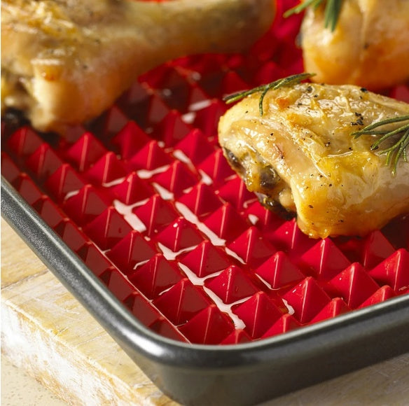 Non-Stick Silicone Pyramid Baking Mat – Heat-Resistant BBQ Cooking Grid for Oven & Microwave Use
