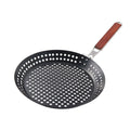 Perforated Iron Frying Pan with Foldable Heatproof Handle