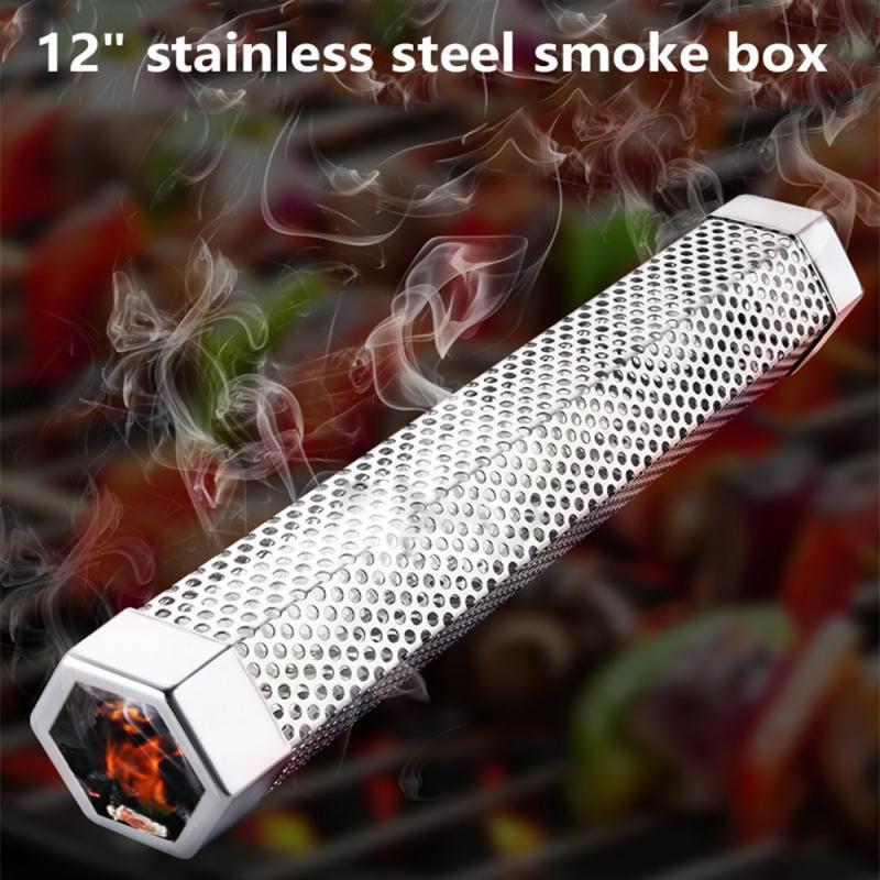 Stainless Steel BBQ Smoke Box – Outdoor Barbecue Smoker Pipe for Grills, Smoking Fruit & Meats
