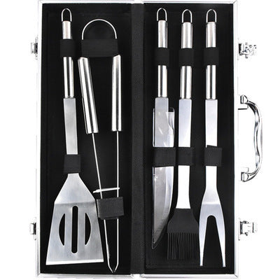 Premium Stainless Steel BBQ Grill Set with Aluminum Case – 3/5 Pcs