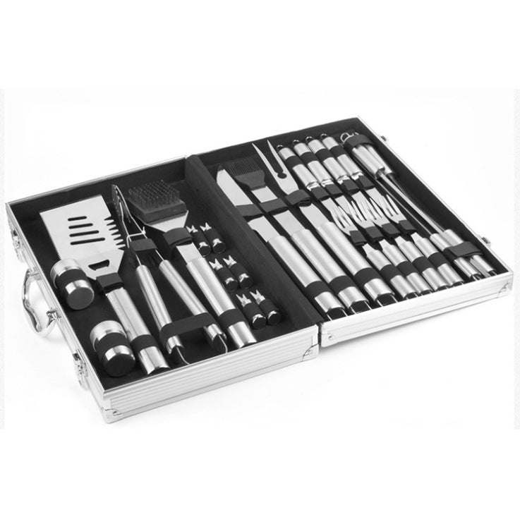 Premium Stainless Steel BBQ Grill Set with Aluminum Case – 3/5 Pcs