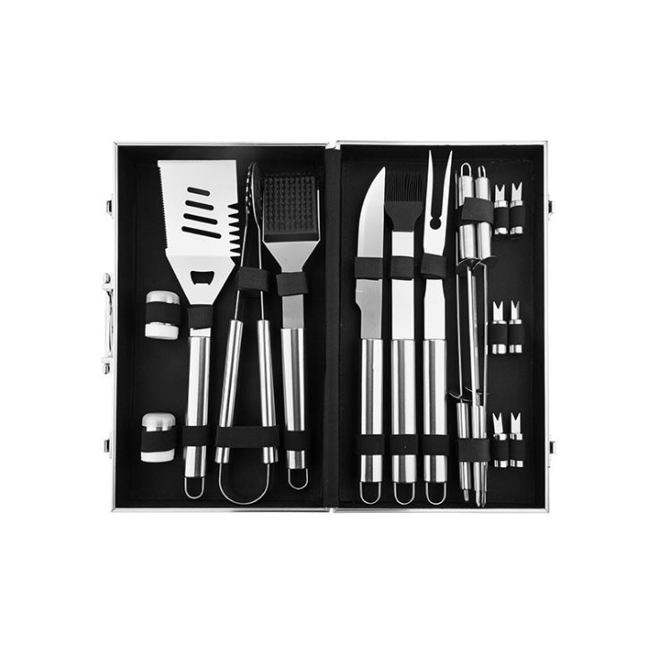 Premium Stainless Steel BBQ Grill Set with Aluminum Case – 3/5 Pcs