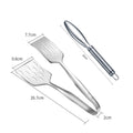 Stainless Steel Steak Frying Spatula & BBQ Tongs with Oil Drain Shovel – Multi-Purpose Kitchen Cooking Utensils