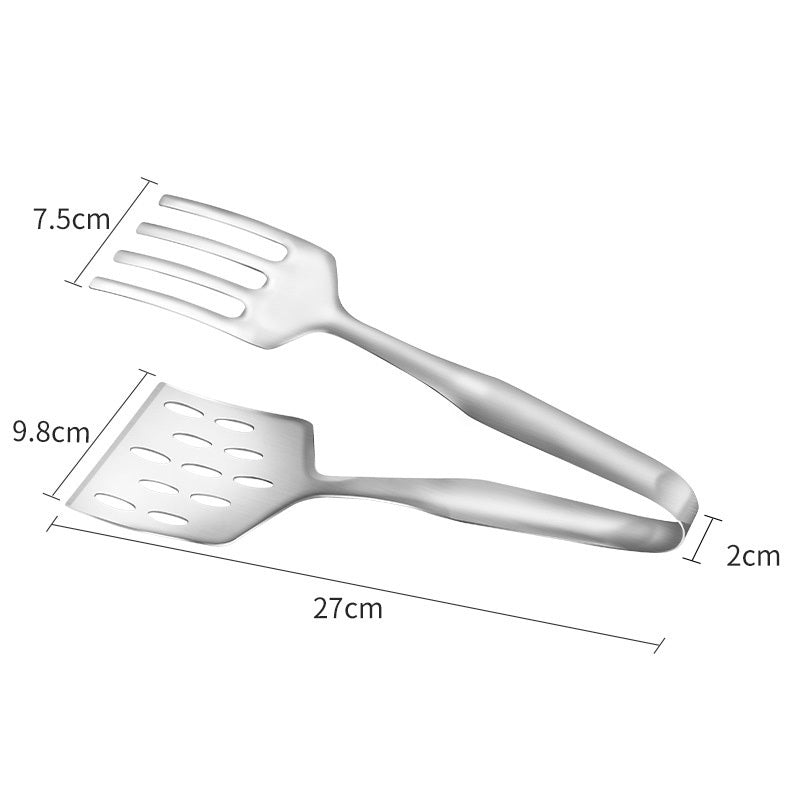 Stainless Steel Steak Frying Spatula & BBQ Tongs with Oil Drain Shovel – Multi-Purpose Kitchen Cooking Utensils