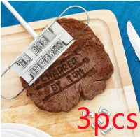 Custom BBQ Branding Iron with 55 Letters – Hot Stamping Die with Wooden Handle for Grilling Fun