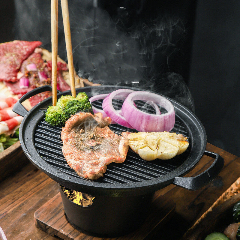 Compact Non-Stick Indoor BBQ Grill – Small Household Barbecue Grill for 2-3 People
