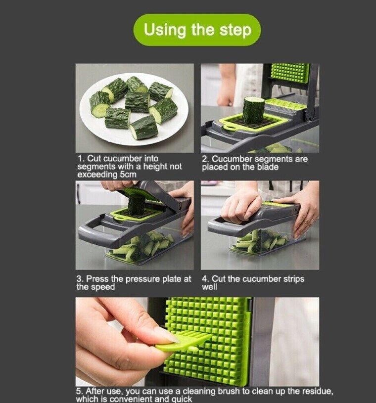 16 In 1 Vegetable Chopper, Salad Fruit Vegetable Food Chopper Slicer Peeler
