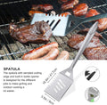 Grilljoy 8PCS Heavy Duty BBQ Grill Tools Set – Extra Thick Stainless Steel Spatula, Fork, Tongs, Grill Cleaning Brush & Portable Storage Bag – Complete Barbecue Accessories Kit for Men

