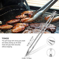 Grilljoy 8PCS Heavy Duty BBQ Grill Tools Set – Extra Thick Stainless Steel Spatula, Fork, Tongs, Grill Cleaning Brush & Portable Storage Bag – Complete Barbecue Accessories Kit for Men
