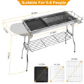 Portable Foldable BBQ Grill – Stainless Steel Charcoal Grill with Non-Stick Frying Pan for Outdoor Cooking, Picnic & Camping 