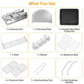 Portable Foldable BBQ Grill – Stainless Steel Charcoal Grill with Non-Stick Frying Pan for Outdoor Cooking, Picnic & Camping 