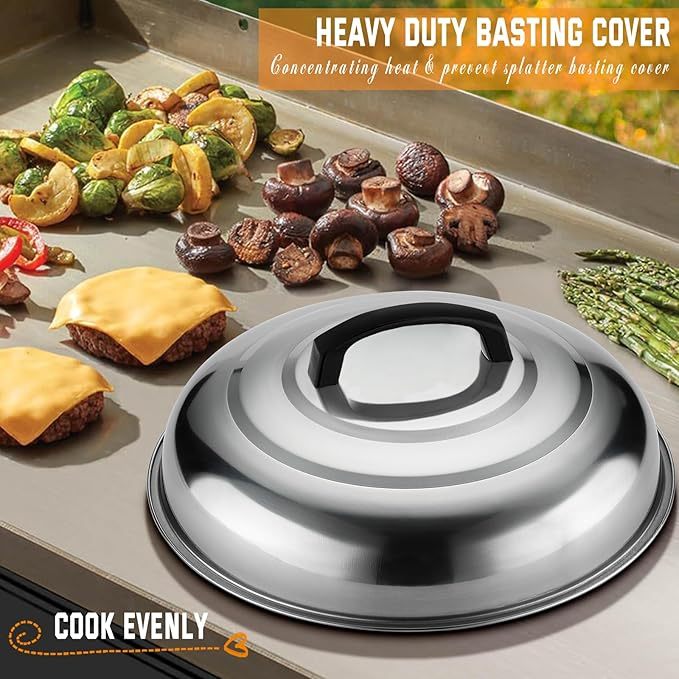 27 PCS Griddle Accessories Kit for Outdoor BBQ & Camping – Professional Flat Top Grill Tool Set with Melting Dome, Burger Press, Spatulas & Carry Bag – Griddle Tools for Men, Dad, Chef Gift
