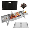3 in 1 Foldable Charcoal Grill Fire Pit & Slow Cooker | Portable BBQ Grill for Camping & Tailgating - Stainless Steel, Compact & Heat-Resistant
