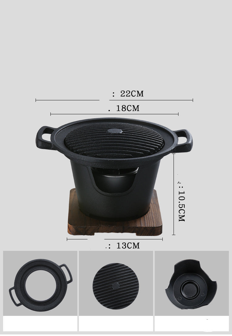 Compact Non-Stick Indoor BBQ Grill – Small Household Barbecue Grill for 2-3 People

