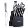 15-Piece Kitchen Knife Set with Wooden Block – German Stainless Steel Knives for Home & Professional Use
