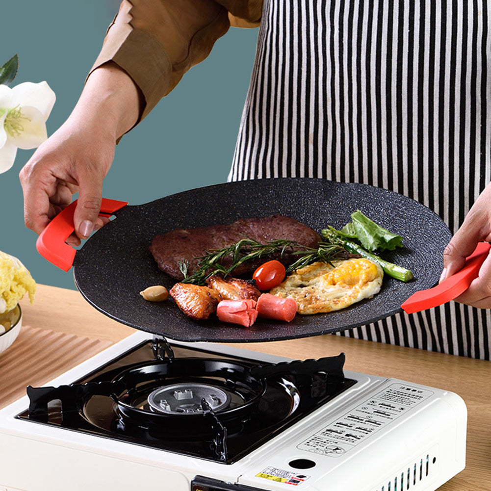Portable Korean BBQ Grill Plate – Non-Stick Round Maifan Stone Baking Pan (30–36cm)
