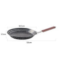Perforated Iron Frying Pan with Foldable Heatproof Handle