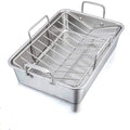  Premium Stainless Steel Baking Tray and Grill Set – 3-Piece Square Outdoor BBQ & Home Baking Cookware