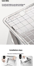 Portable Card-Type Stainless Steel Folding BBQ Grill