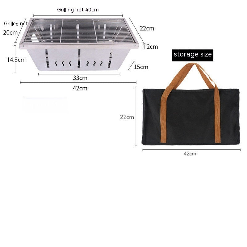 Outdoor Compact Folding BBQ Grill – Quick Setup Stainless Steel Barbecue for 3–5 People