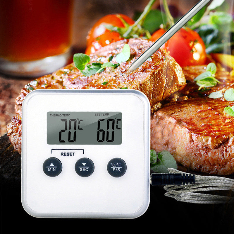 Digital Kitchen Thermometer with Stainless Steel Probe | 0–250°C Range | Fast 4-Second Readout | Modern Minimalist Design