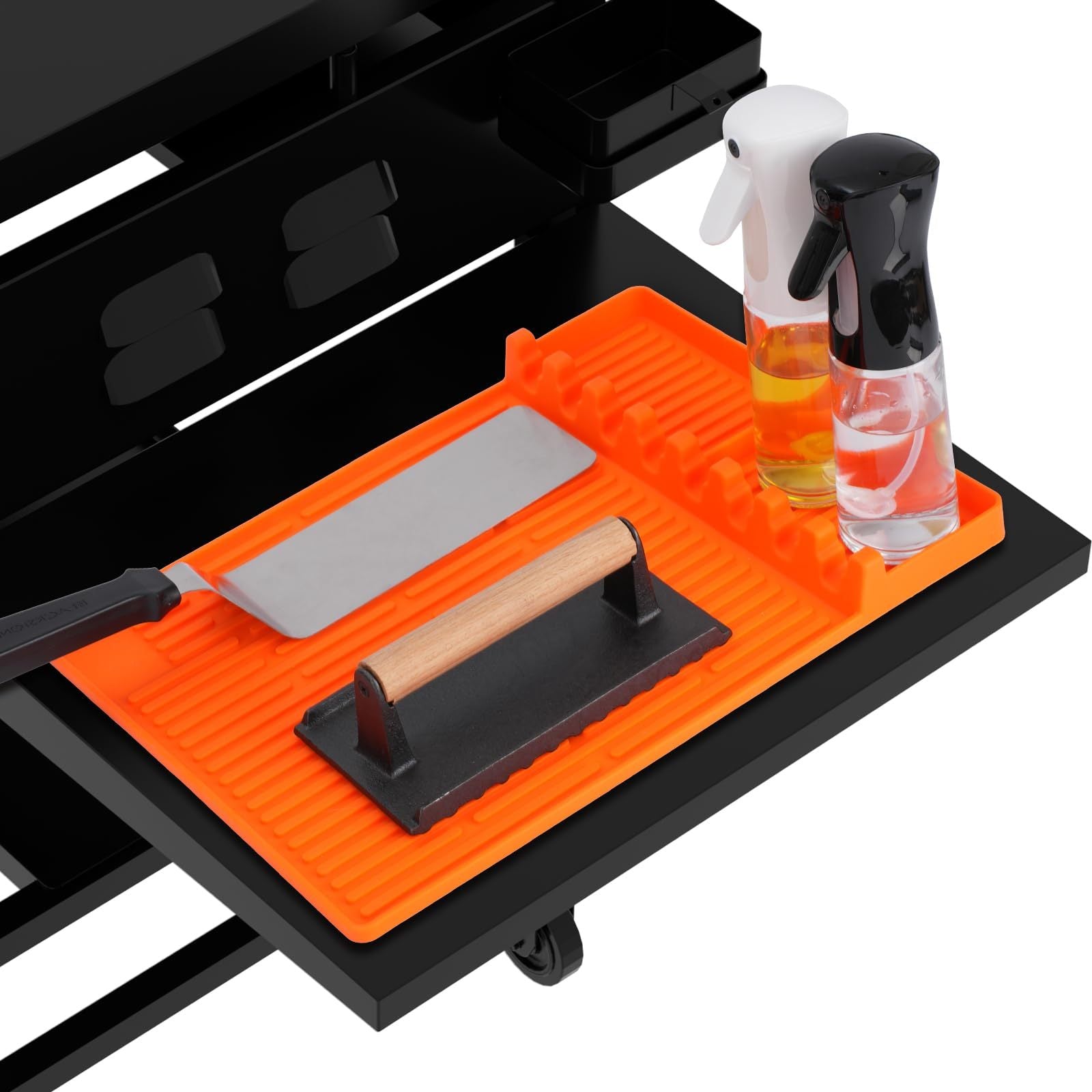3-in-1 Silicone Grill & Oven Tool Mat – Side Shelf Protector, Griddle Rest, Roasting Pan Pad