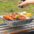 Portable BBQ Grill Set with Disposable Foil, Skewers & Charcoal for Outdoor Cooking