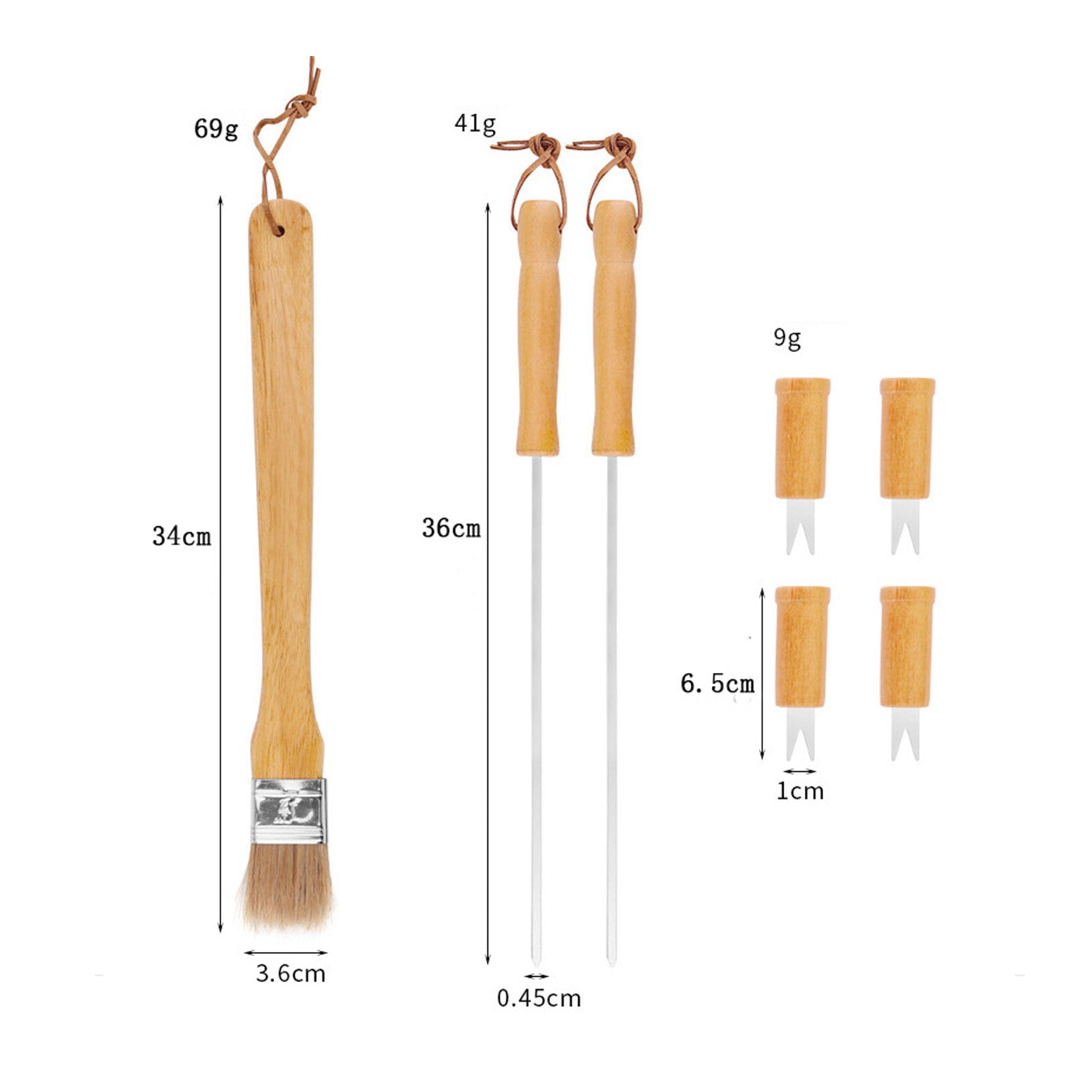Premium Stainless Steel BBQ Grill Tool Set with Wooden Handle – 9-Piece Portable Barbecue Kit for Outdoor Grilling & Camping