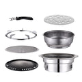 Korean Non-Stick Stainless Steel BBQ Grill with Charcoal Tray