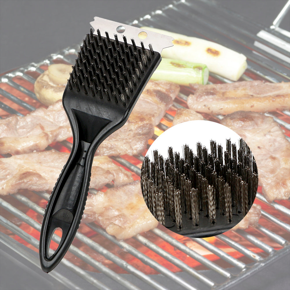  Heavy-Duty Barbecue Grill Brush with Steel Wire and Hanging Handle
