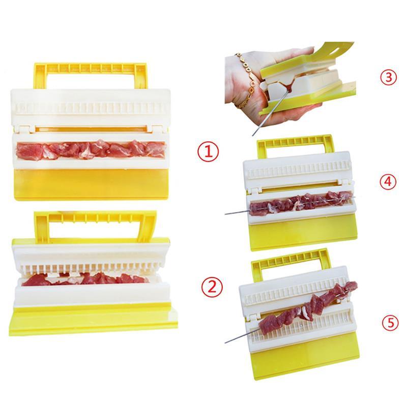 Portable BBQ Meat Skewer Maker Box – Kebab Machine Barbecue Skewer Tools for Tofu & Meat
