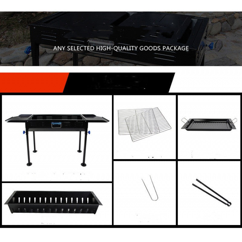 Outdoor Charcoal BBQ Grill Tool Set – Heavy-Duty Utensils for Grilling