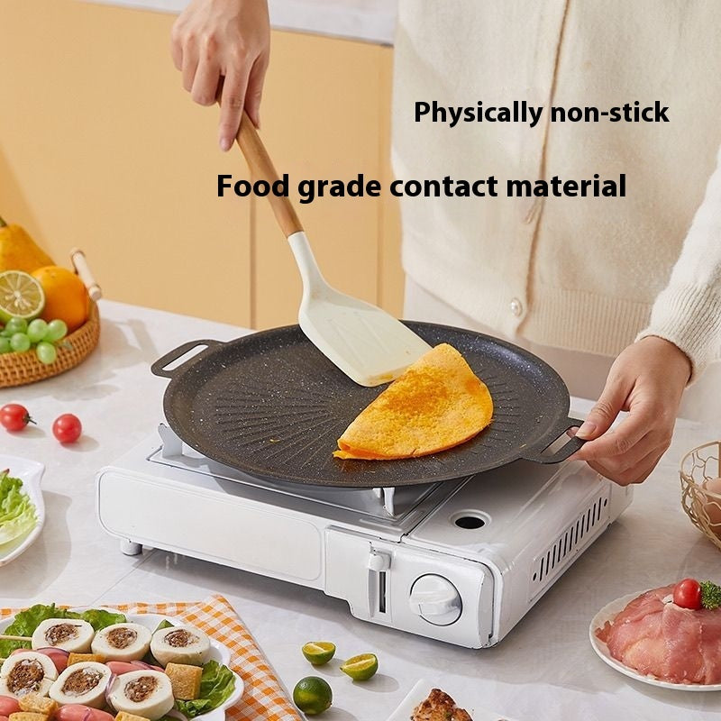 Household Non-Stick Pot Wheat Rice Stone Barbecue Plate – Carbon Steel Round Baking Tray

