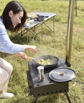 Portable Black Stainless Steel Outdoor Wood Charcoal Stove